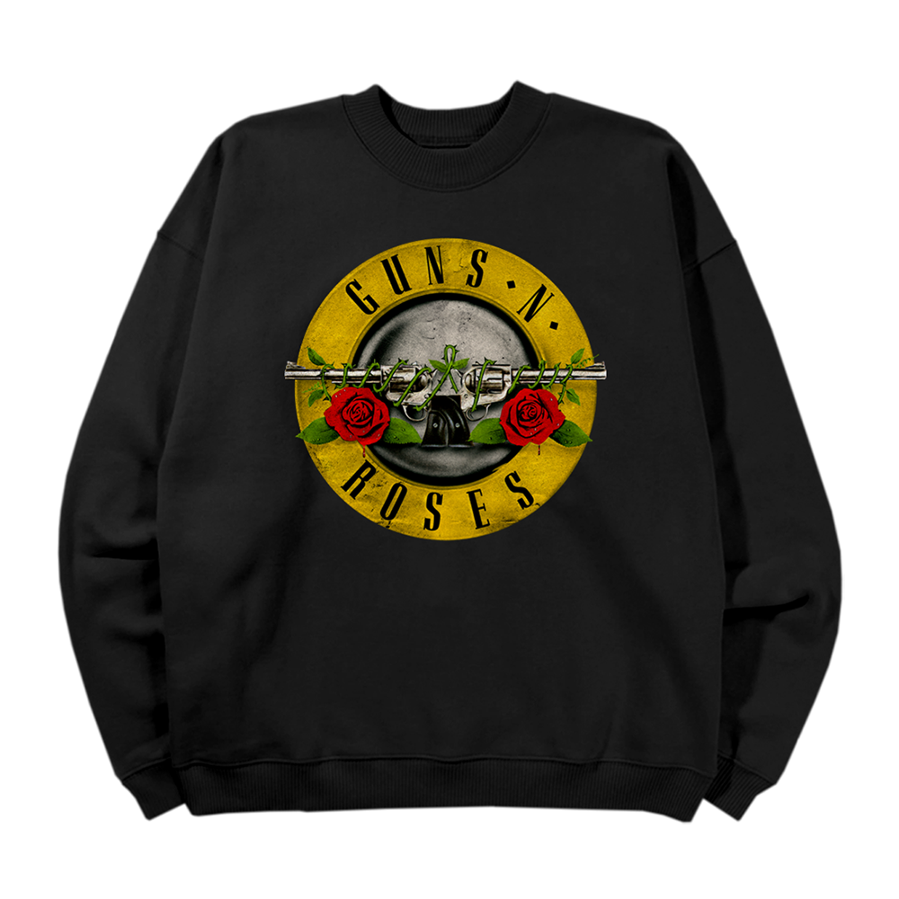 Classic Black Crewneck with Bullet Logo