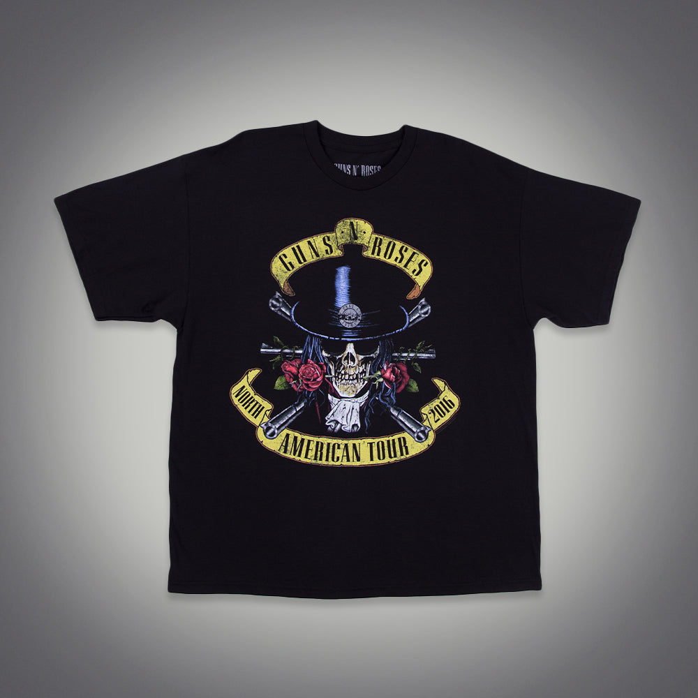 Skull & Roses Graphic Tee - Top Hat Design