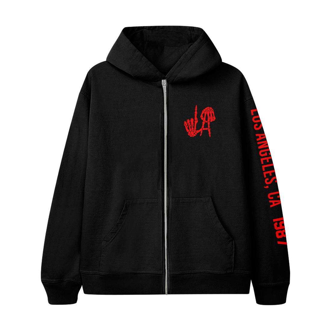 Guns N' Roses Skeleton Zip Hoodie - Rock Band Merch