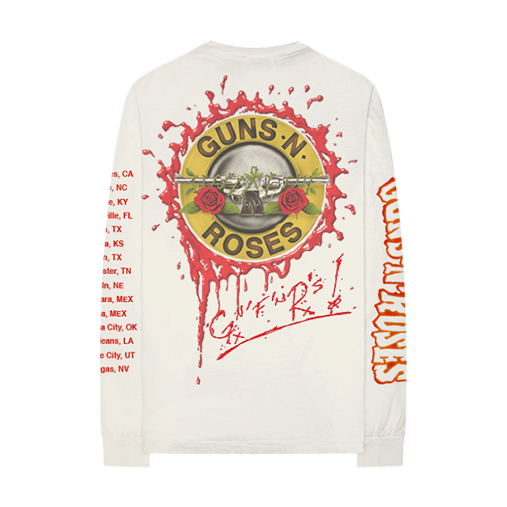 Guns N' Roses Bloody Bullet Graphic Long Sleeve Tee