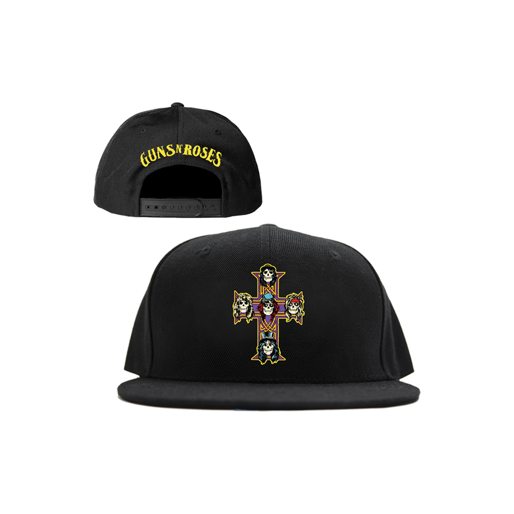 Guns N' Roses Embroidered Cross Snapback Hat