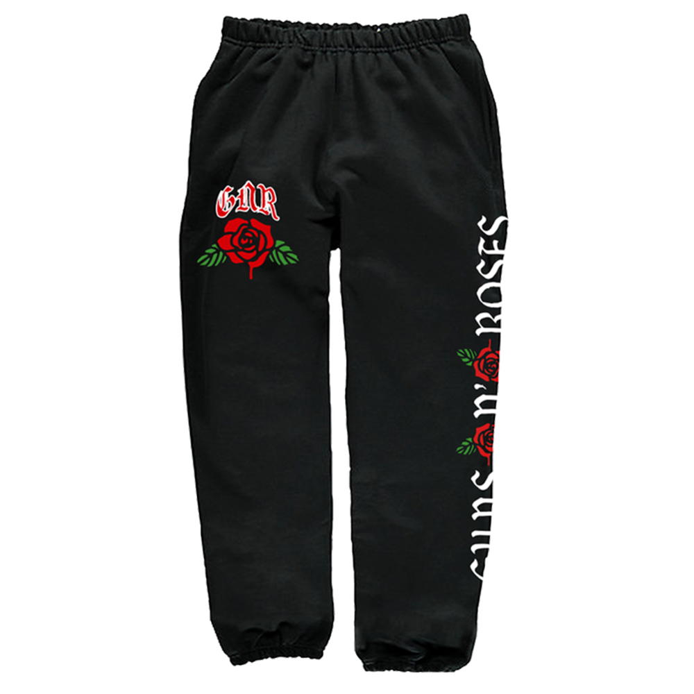 GNR Rose Print Joggers for Fans