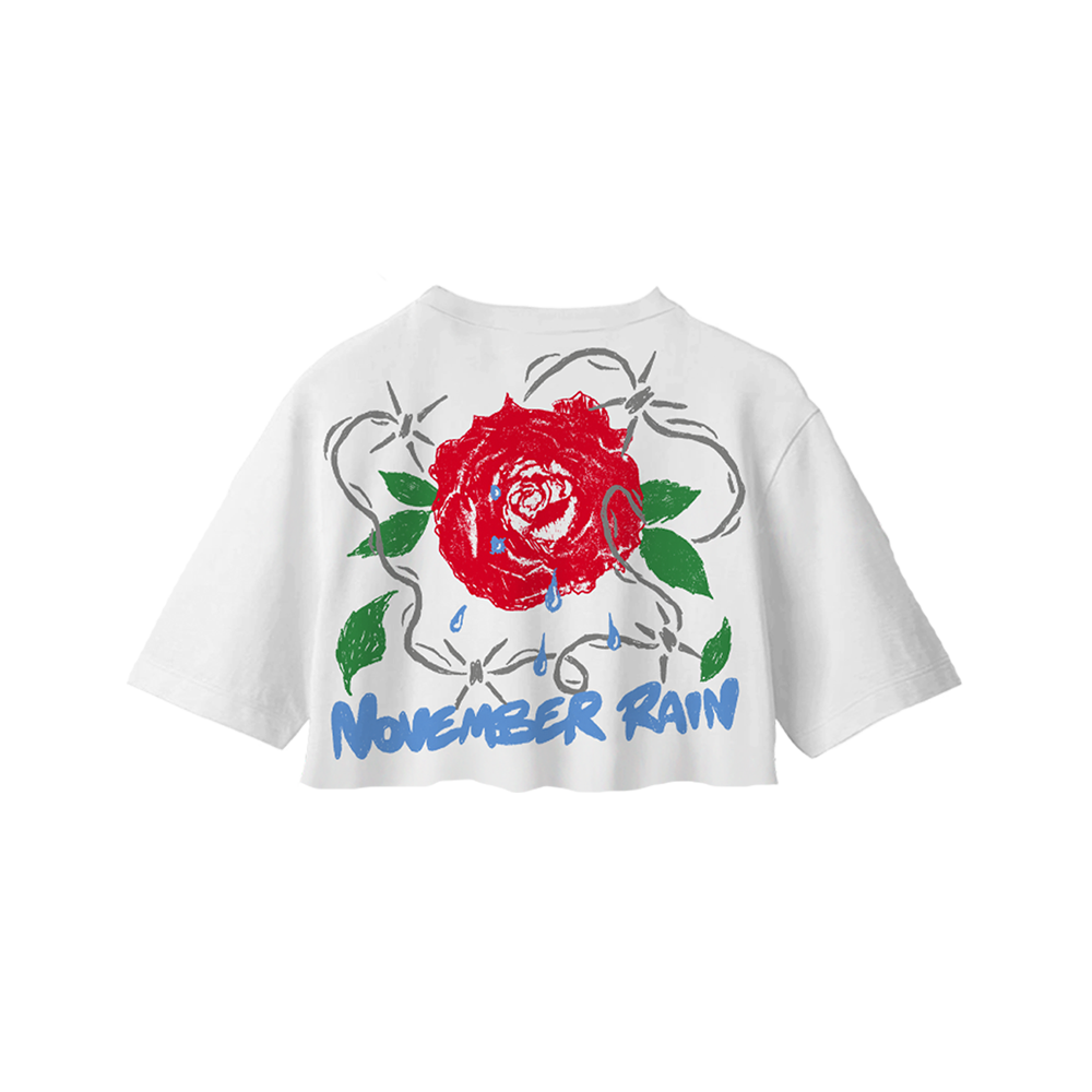 Women's White Cropped T-Shirt by November Rain