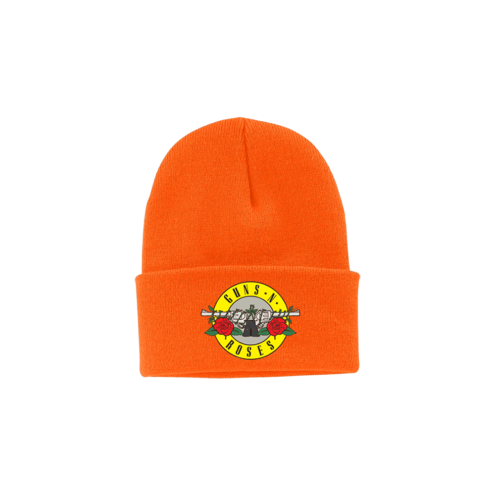 Orange Knit Bullet Beanie for Winter