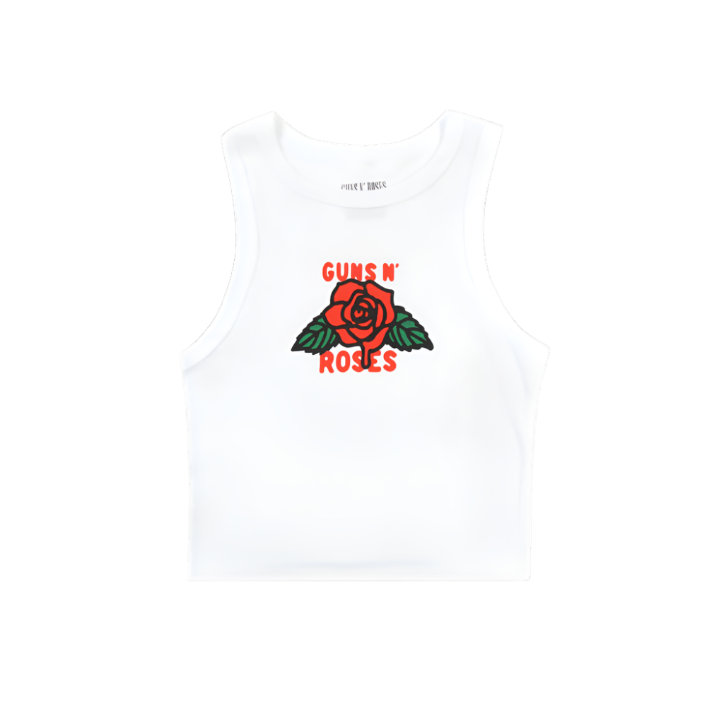 Rose Sleeveless Crop Top for Women