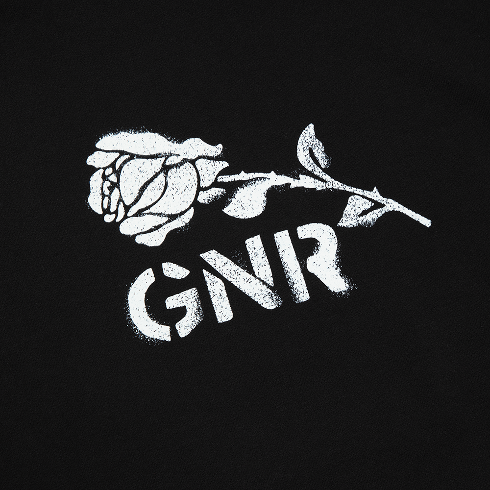 Skull & Rose Print Black Hoodie for Men